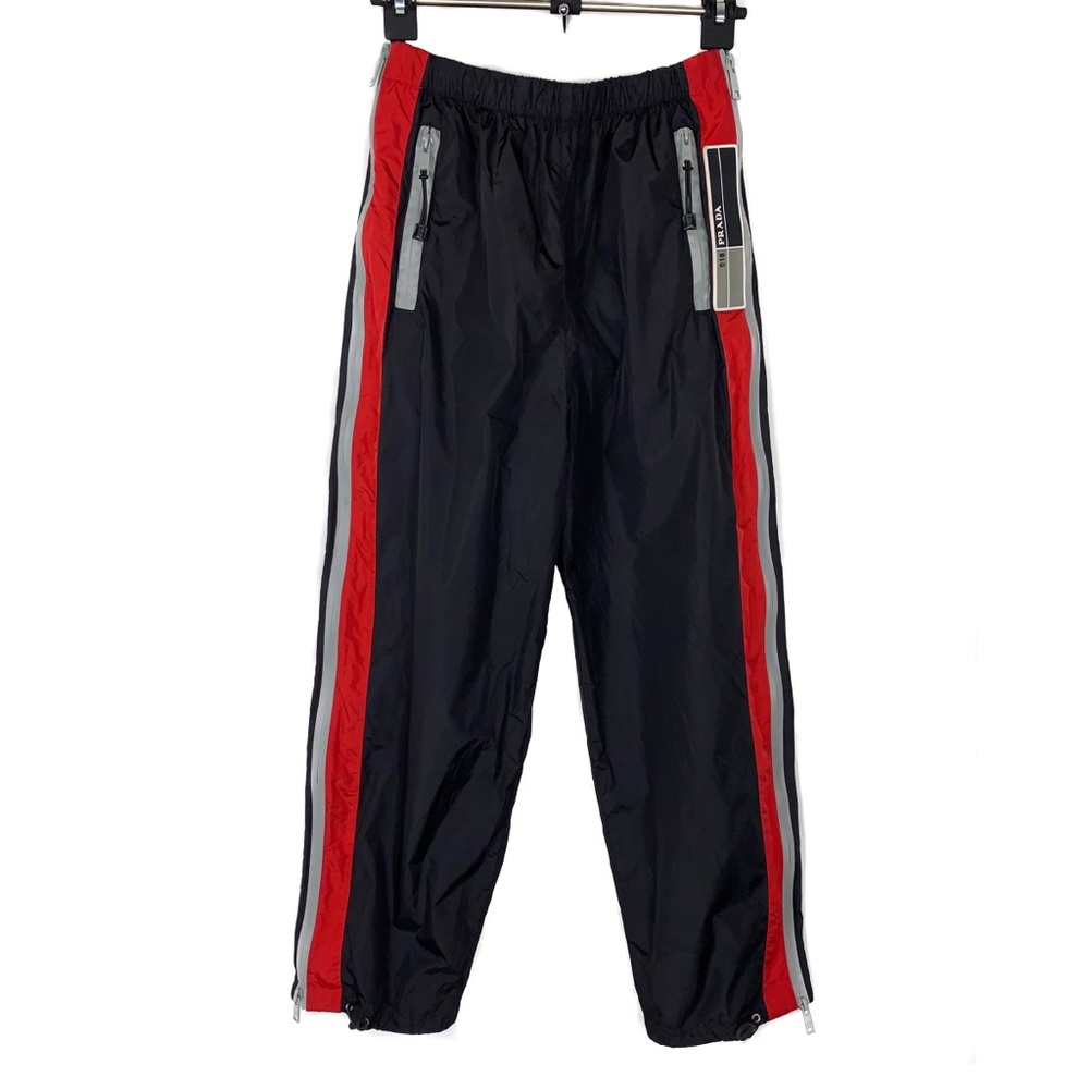 Prada Red Stripe Nylon Trackpants